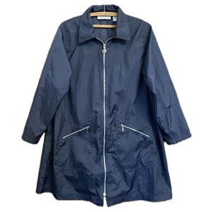 Vintage DVF Diane von Furstenberg Navy Windbreaker Jacket, Medium